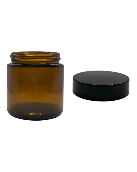 100ml Amber Glass Jar and Black ABS cap