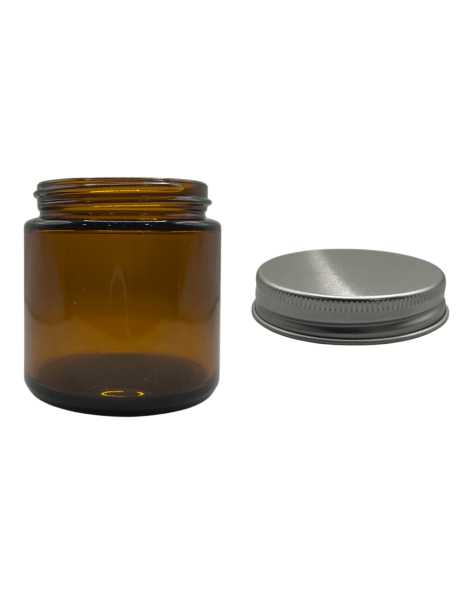 100ml Amber Glass Jar and Silver Aluminium cap