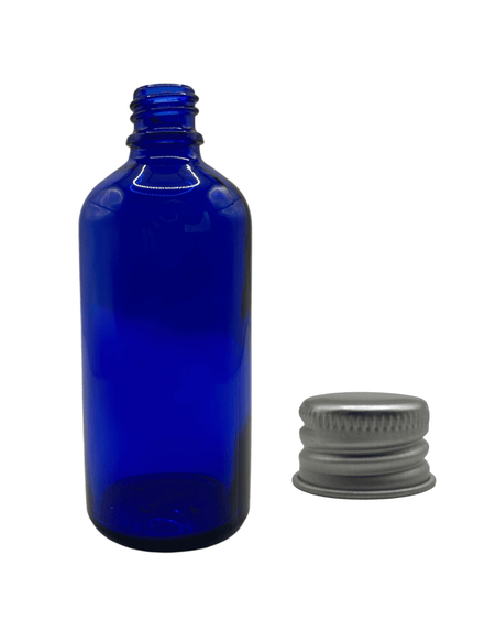 100ml Blue Glass Dropper Bottle & Aluminium Cap