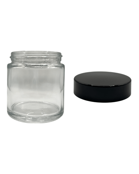 100ml Clear Glass Jar and Black ABS cap