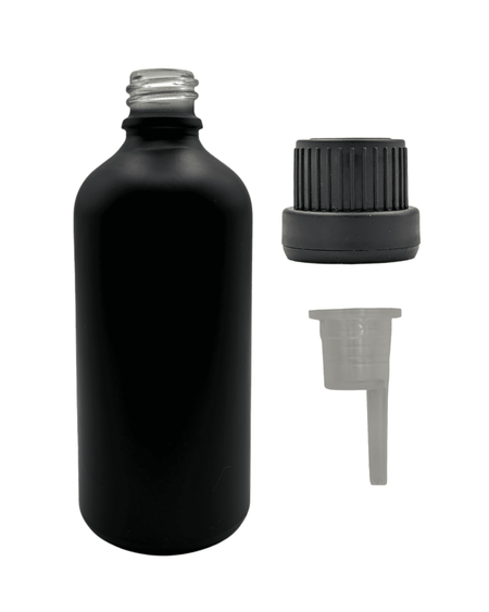 100ml Matte Black Glass Dropper Bottle & Dripper insert 0.6mm