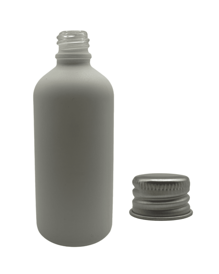 100ml Matte White Glass Dropper Bottle & Aluminium Cap