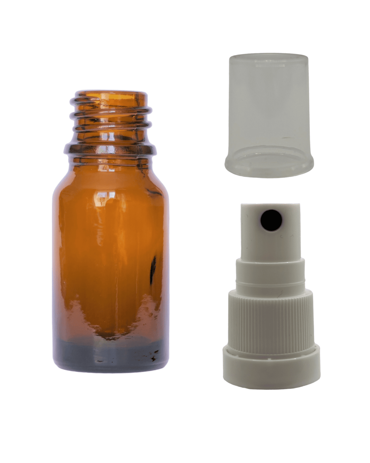 10ml Amber Glass Dropper Bottle & Black Tamper Evident Atomiser