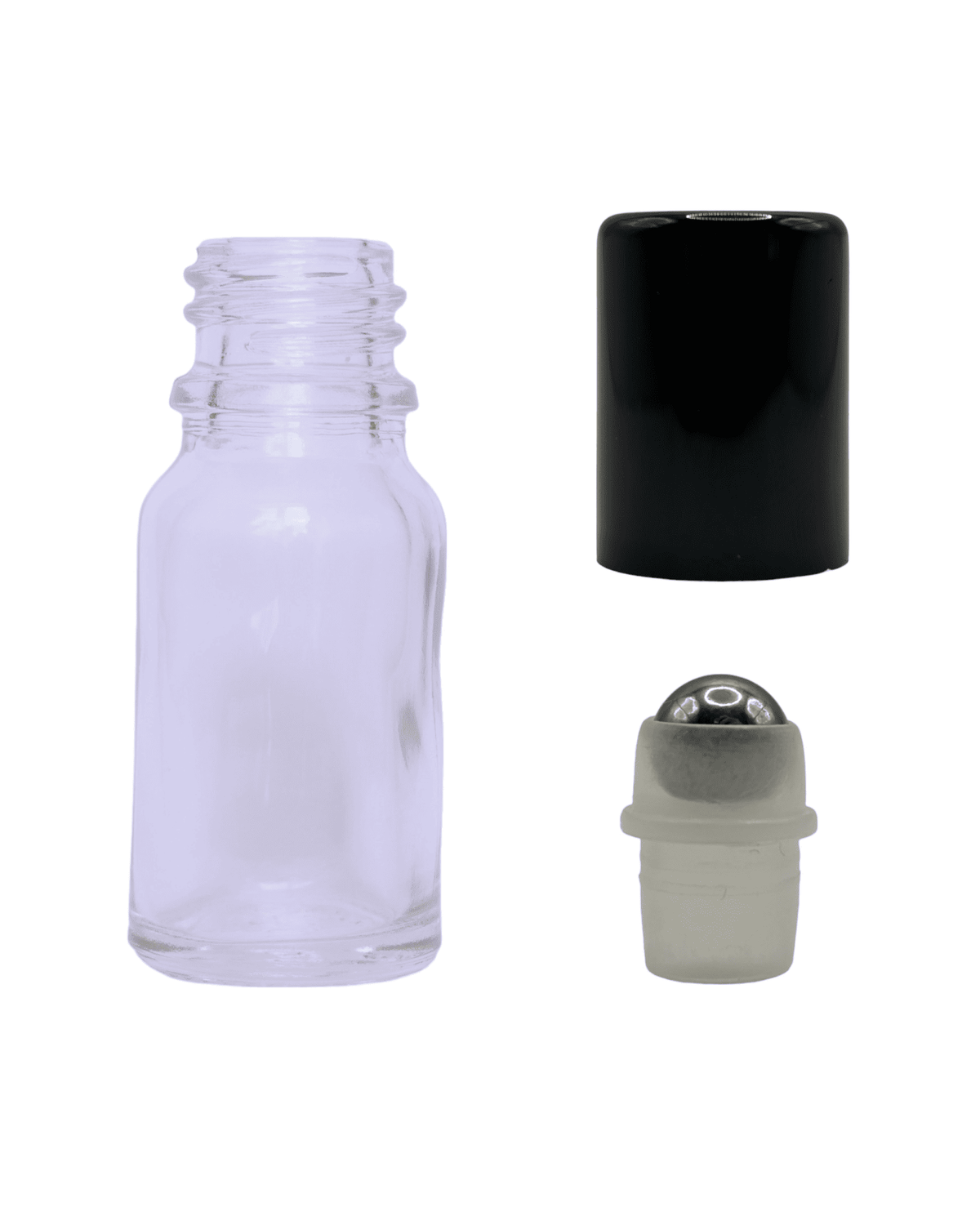 10ml Clear Glass Dropper Bottle & Roller Ball and Lid