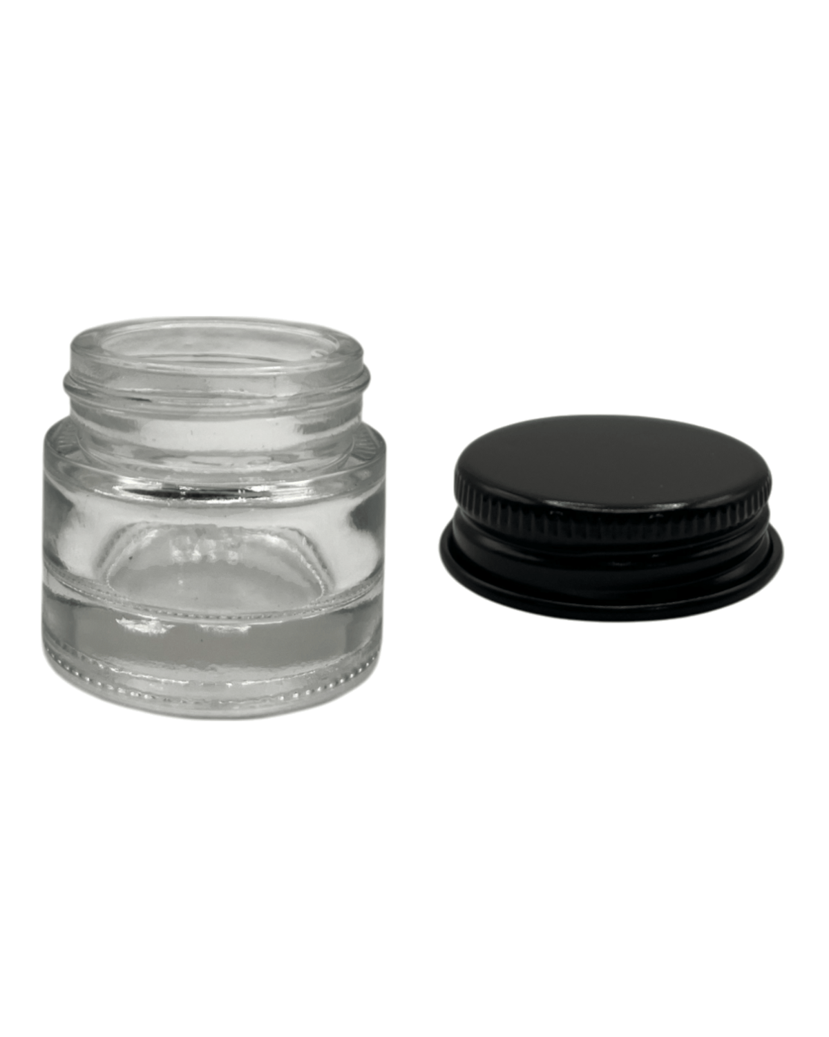 10ml Clear glass Jar and Aluminum black Cap