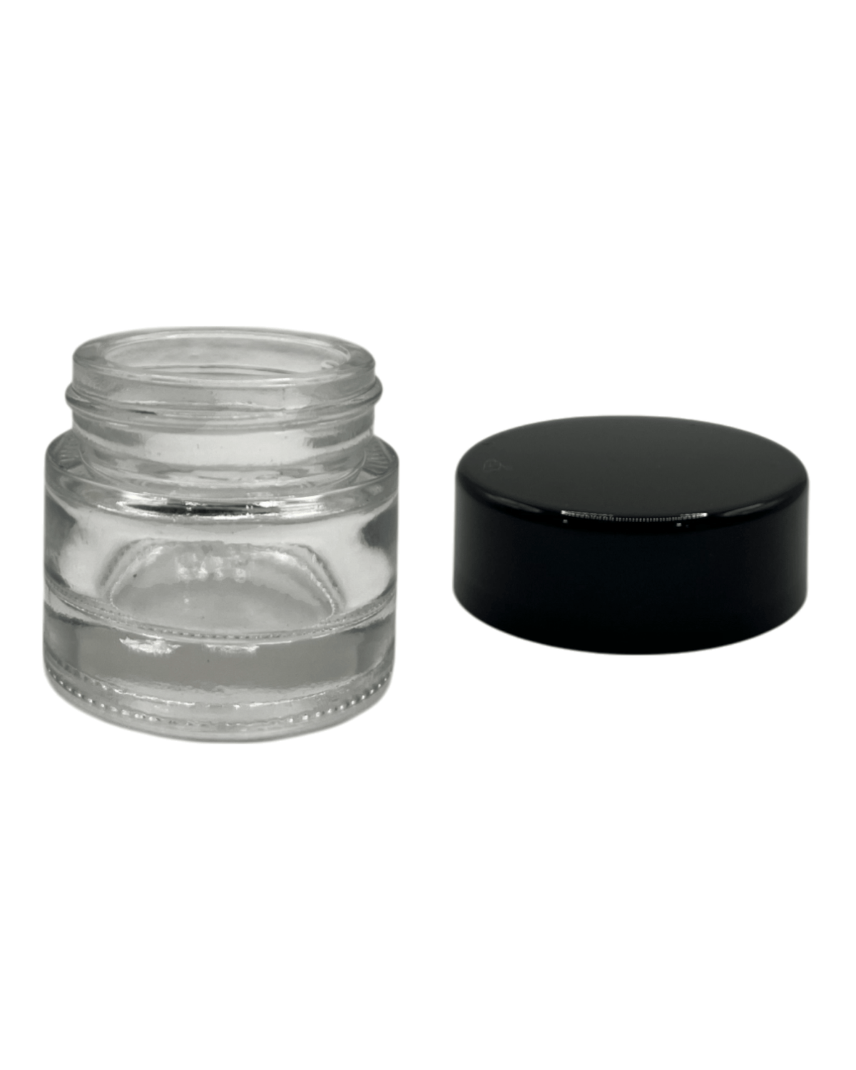 10ml Clear glass Jar and Black ABS Cap