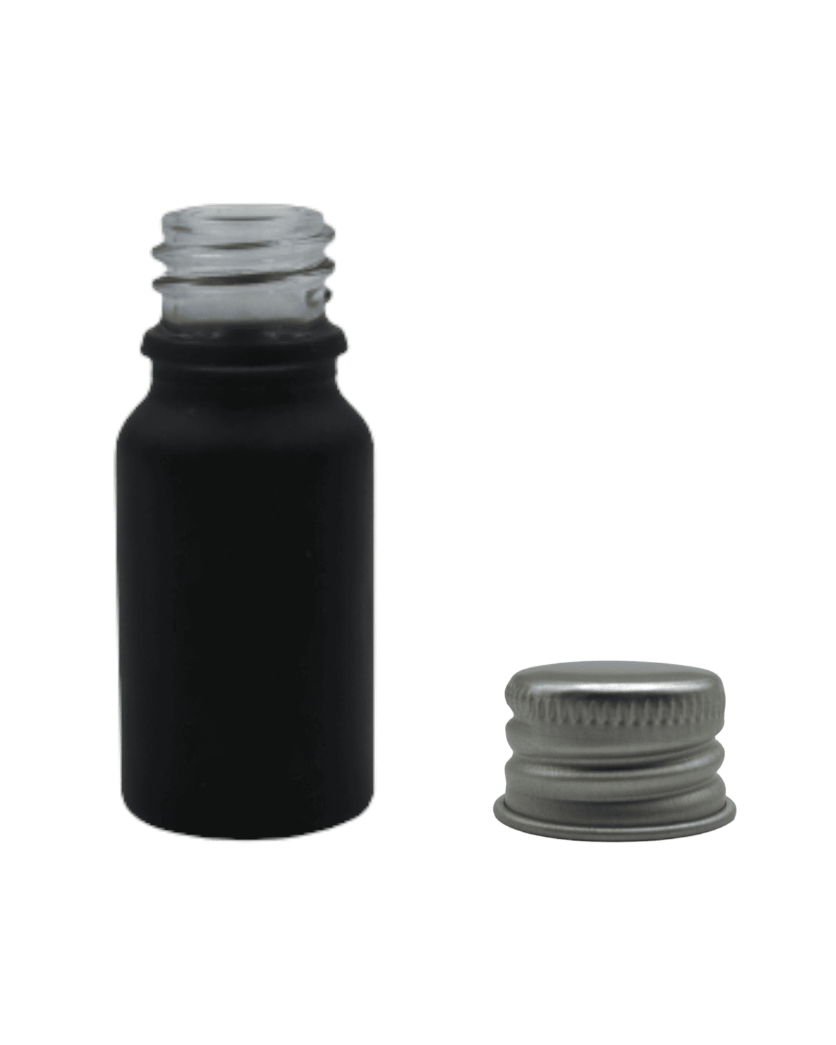 10ml Matte Black Glass Dropper Bottle & Aluminium Cap