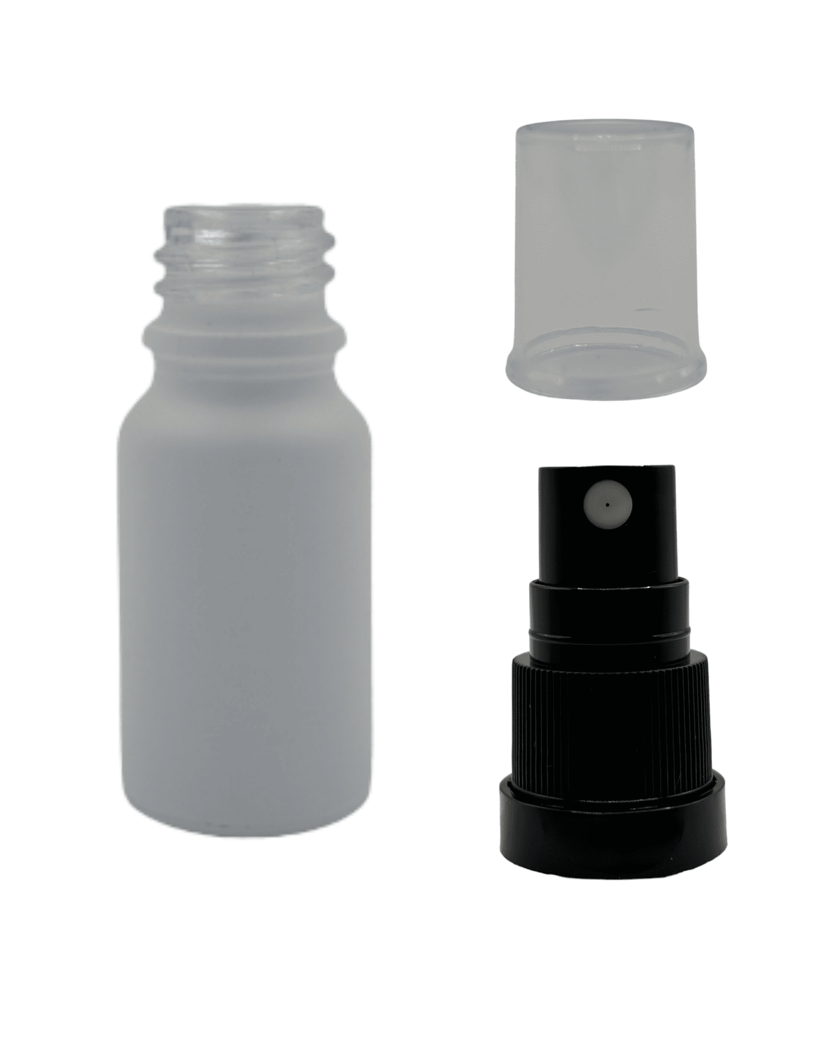 10ml Matte White Glass Dropper Bottle & Black Tamper Evident Atomiser