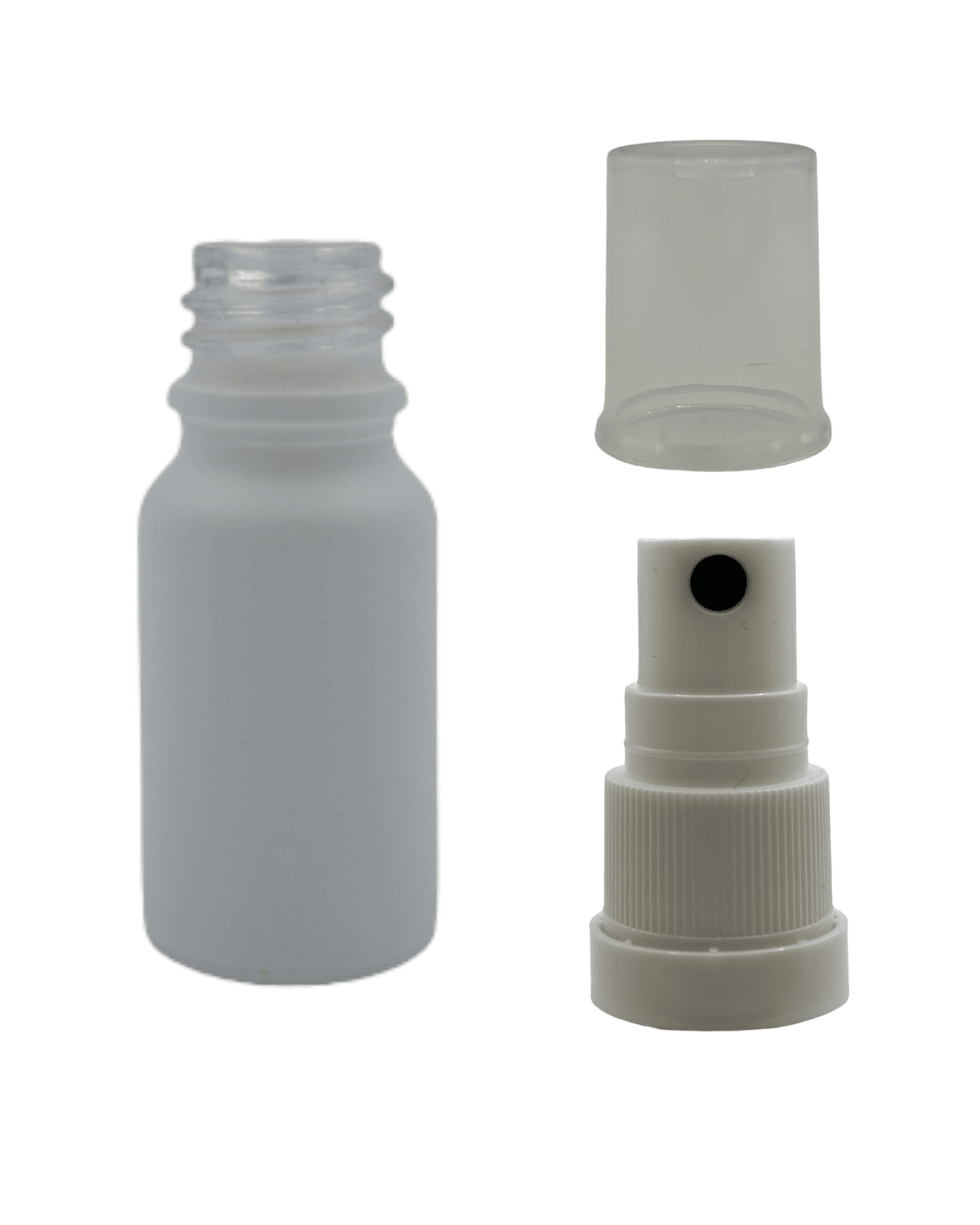 10ml Matte White Glass Dropper Bottle & White Tamper Evident Atomiser