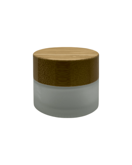 15ml Frosted Glass Jar with Bamboo Lid