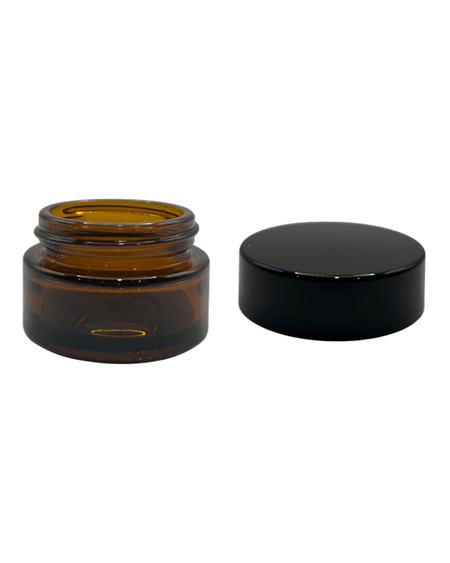 20ml Amber Glass Jar and Black ABS cap