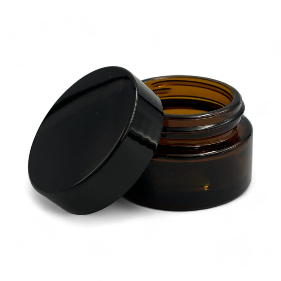 20ml Amber Glass Jar with Black Lid