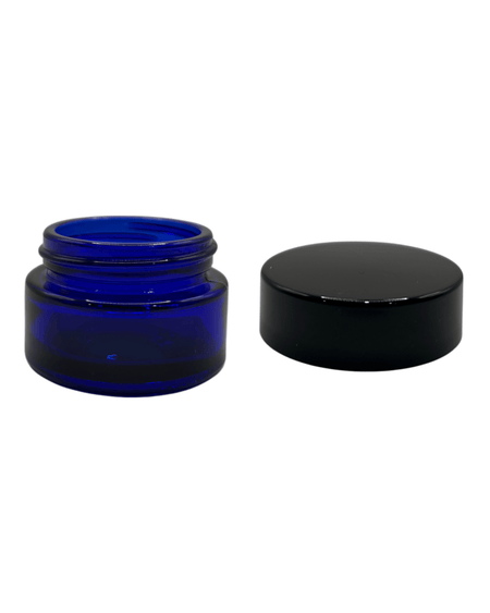 20ml Blue Glass Jar and Black ABS cap