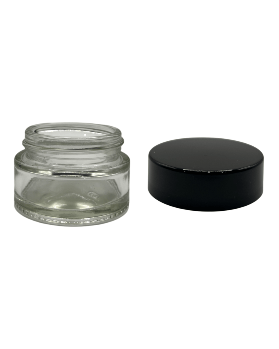 20ml Clear Glass Jar and Black ABS cap