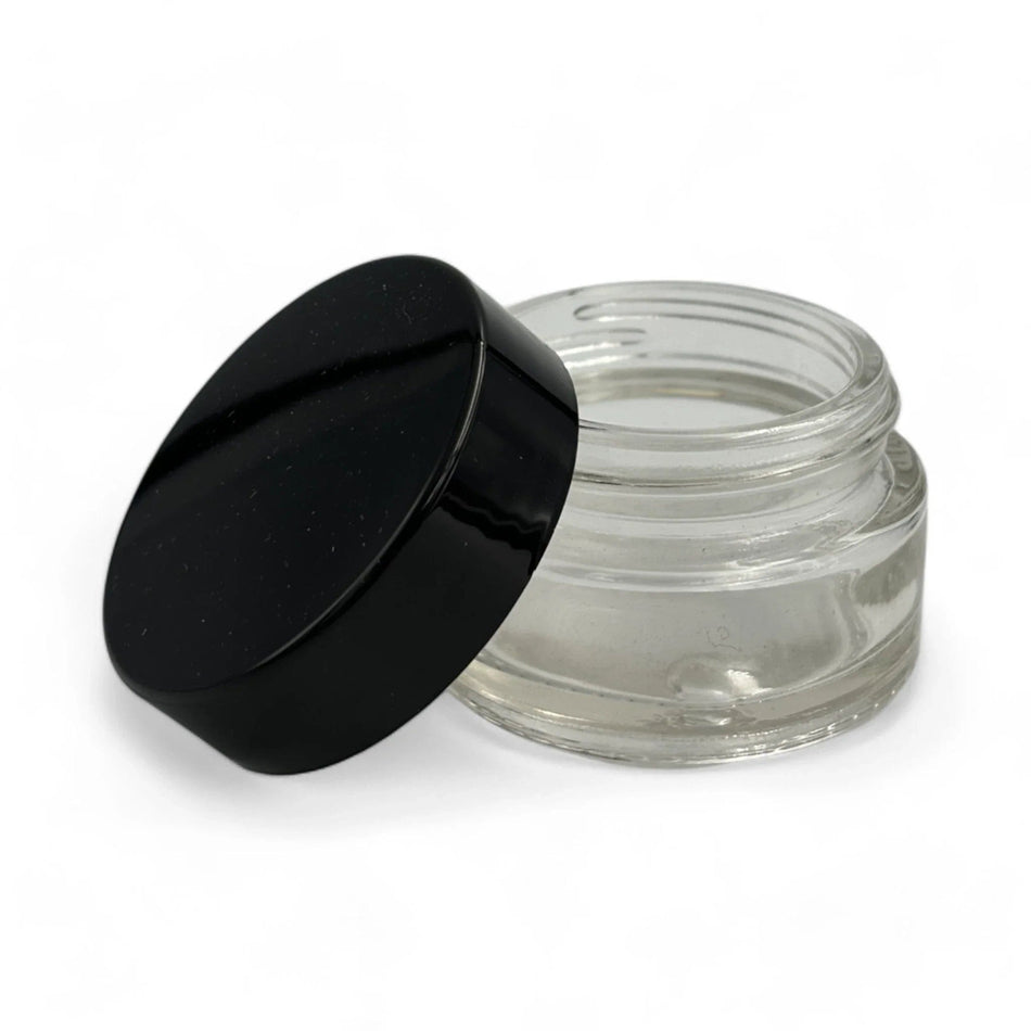 20ml Clear Glass Jar with Black Lid