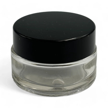 20ml Clear Glass Jar with Black Lid