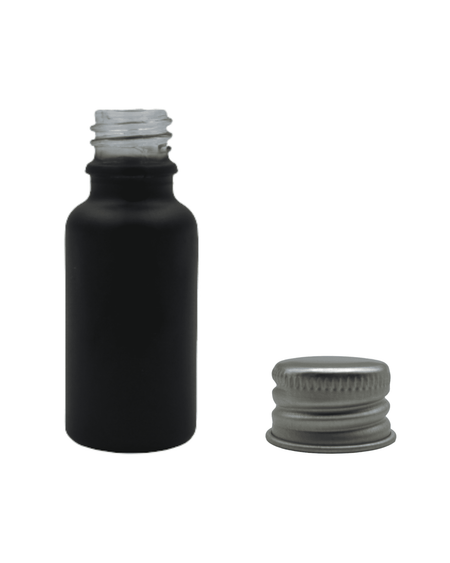 20ml Matte Black Glass Dropper Bottle & Aluminium Cap