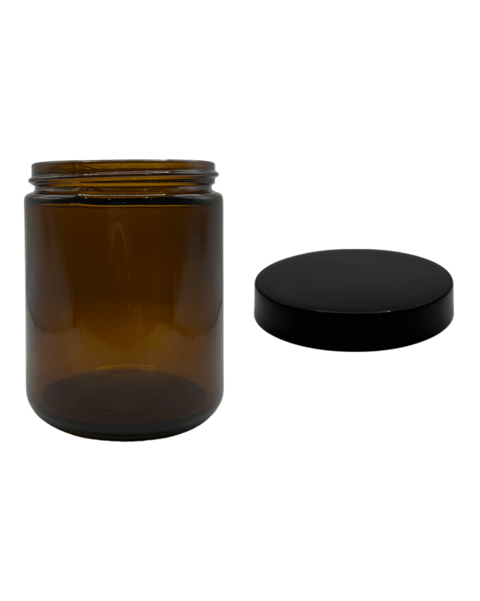 250ml Amber Glass Jar and Black PP cap