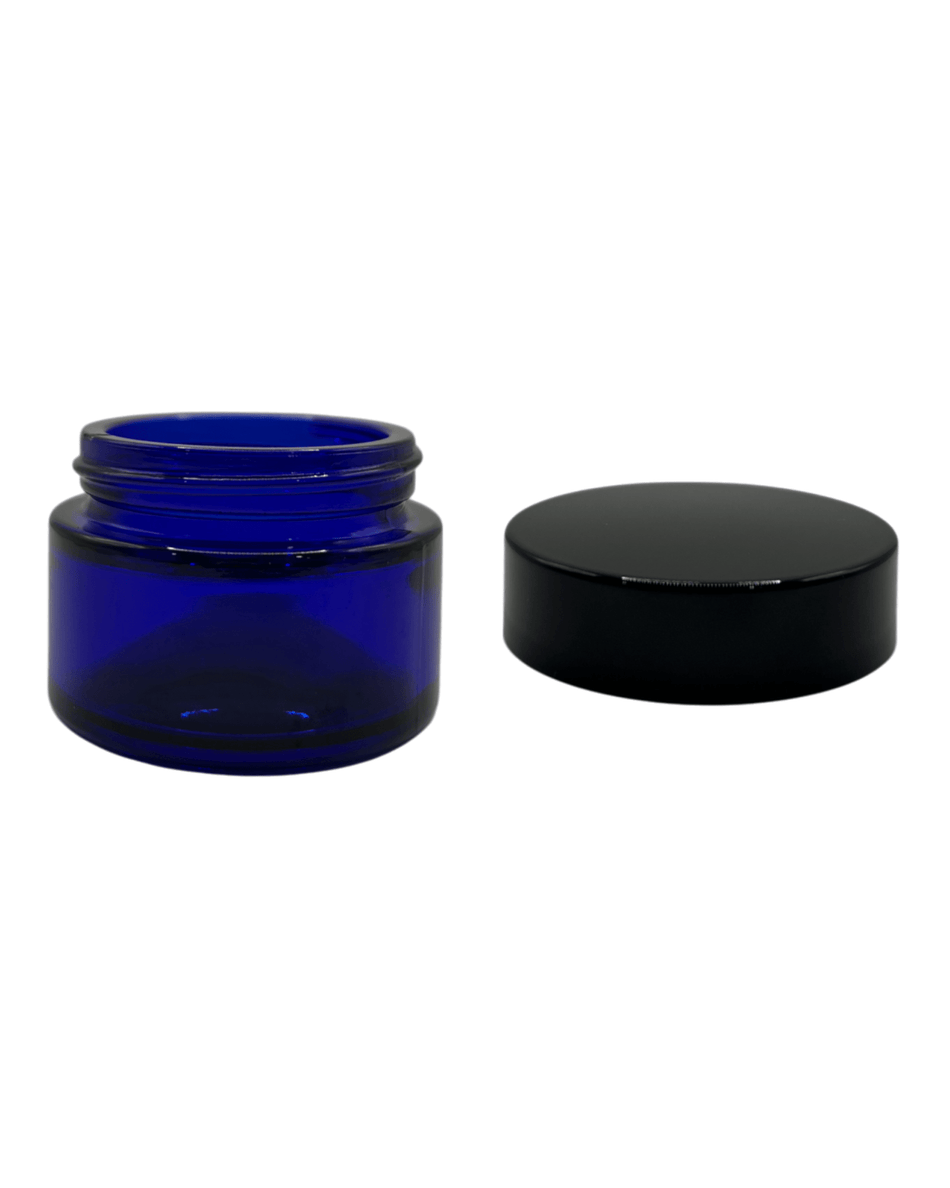 30ml Blue Glass Jar and Black ABS cap