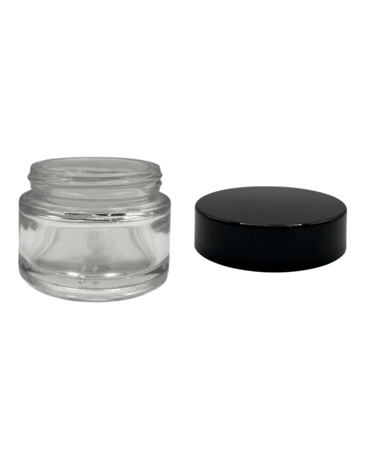 30ml Clear glass jar and Black ABS cap