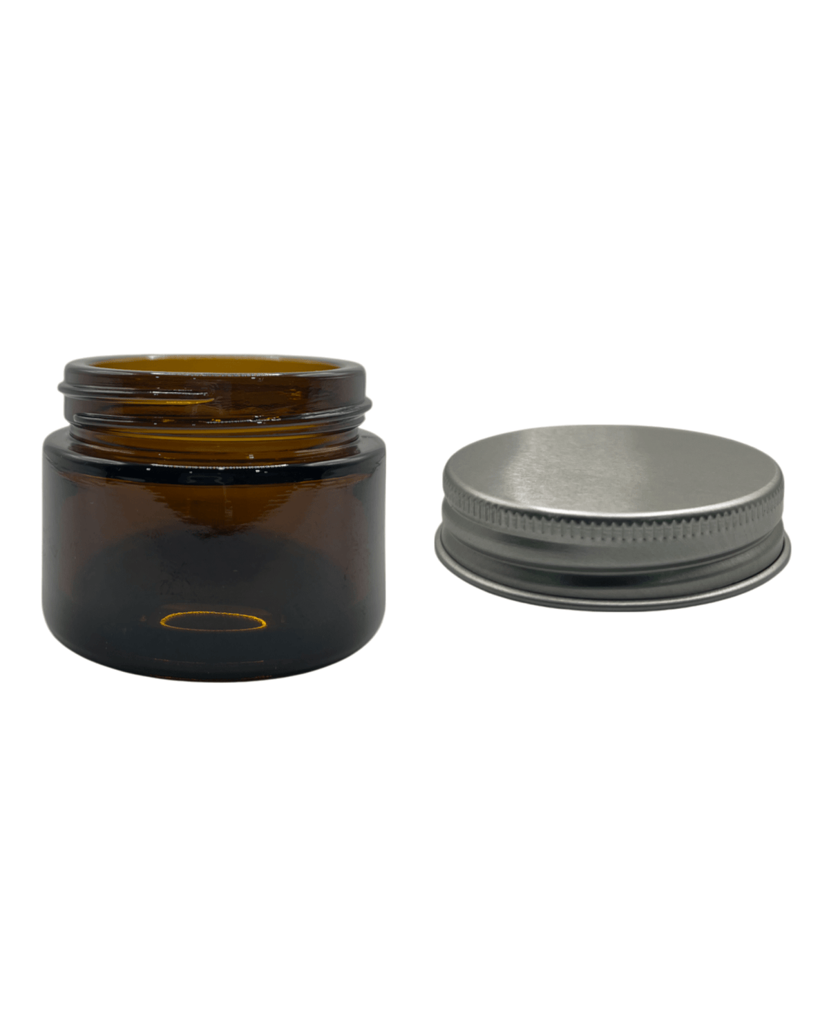 50ml Amber Glass Jar and Aluminium Silver Cap