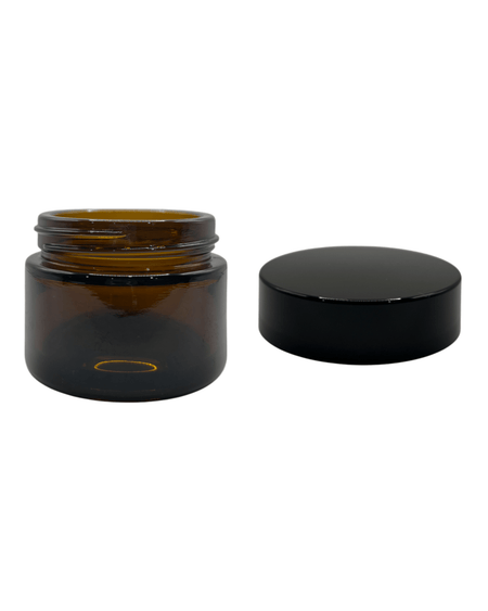 50ml Amber Glass Jar and Black ABS cap