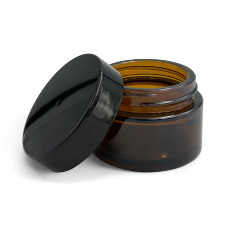 50ml Amber Glass Jar with Black Lid