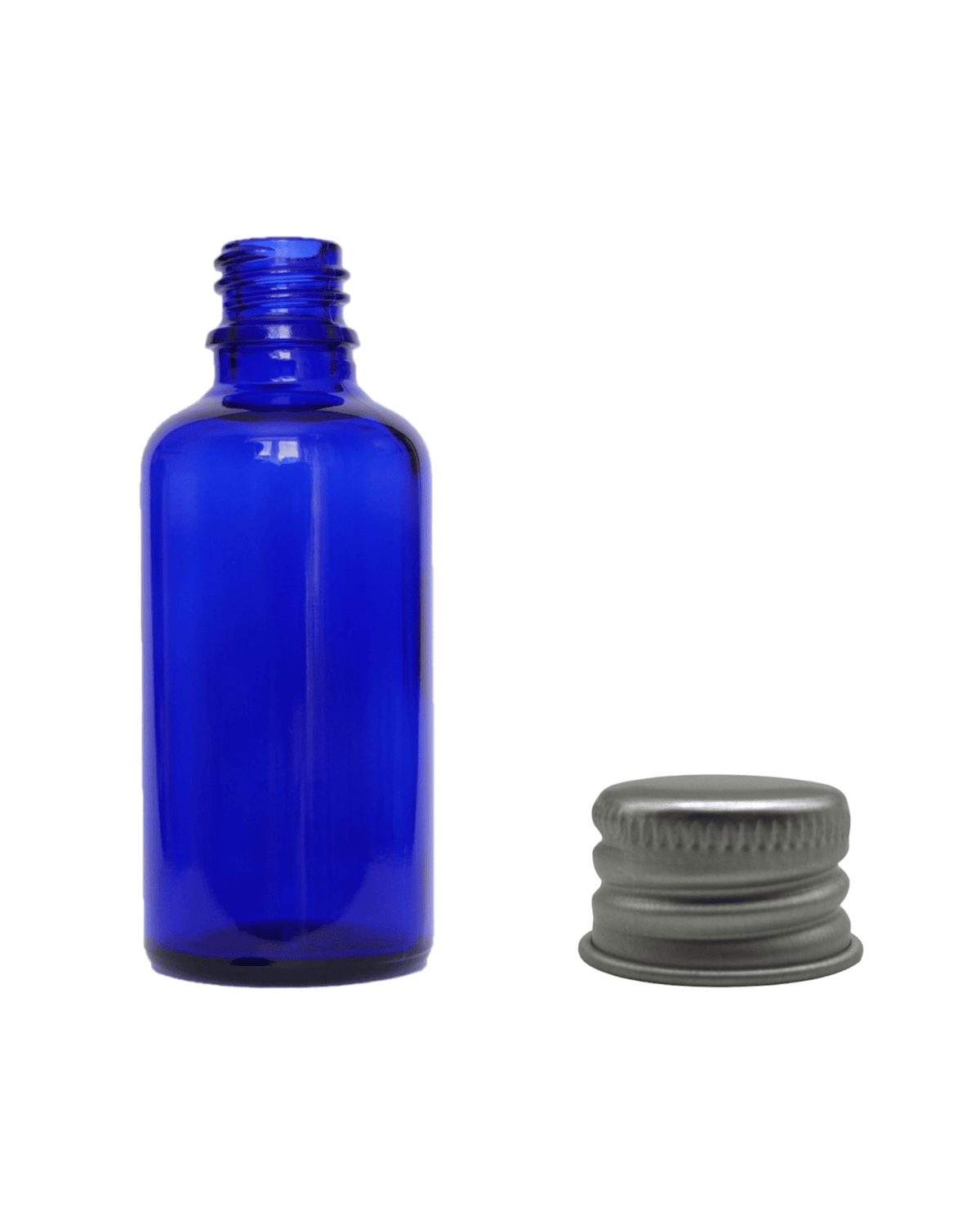 50ml Blue Glass Dropper Bottle & Aluminium Cap