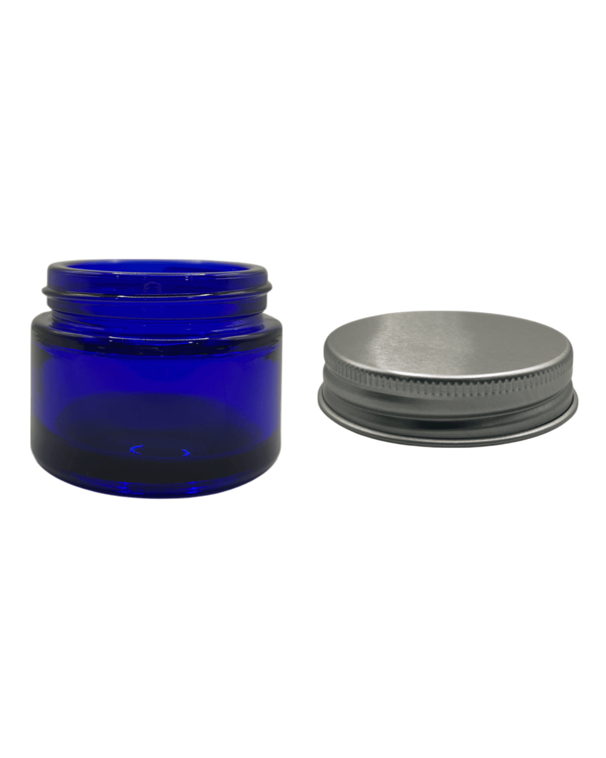 50ml Blue Glass Jar and Aluminium Silver cap