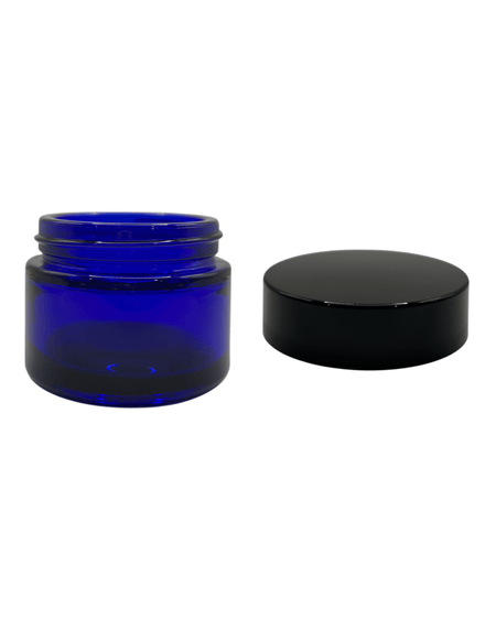 50ml Blue Glass Jar and Black ABS cap