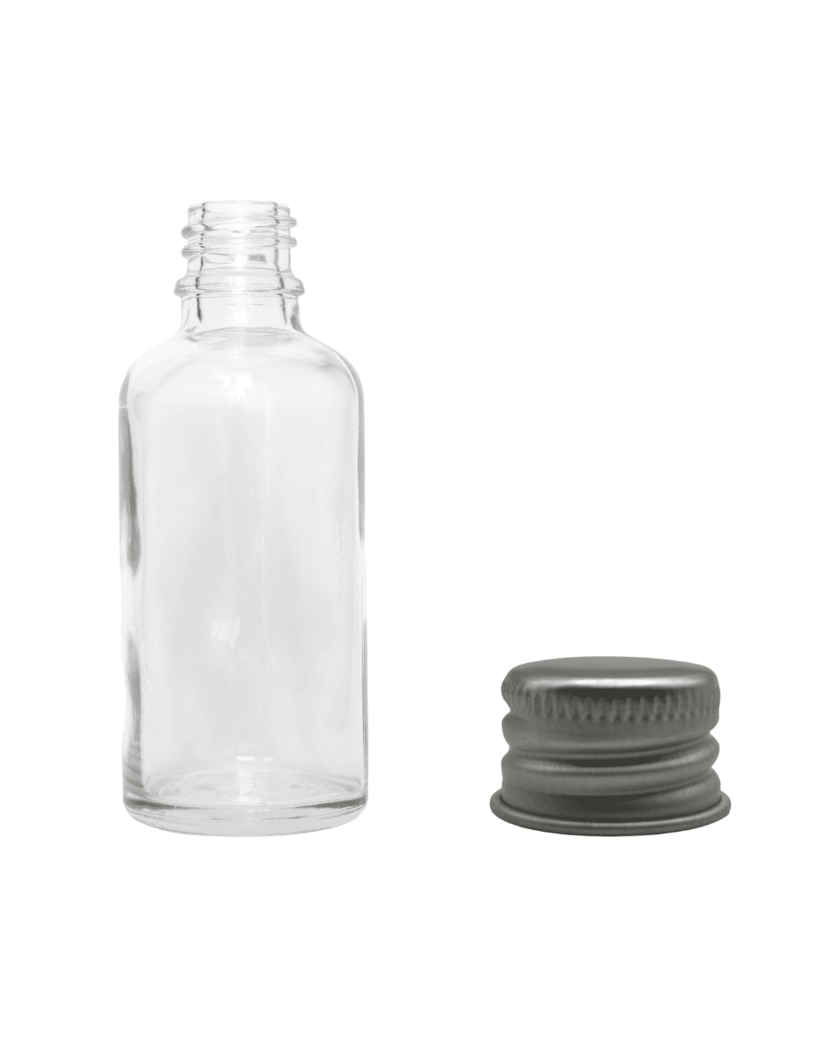 50ml Clear Glass Dropper Bottle & Aluminium Cap