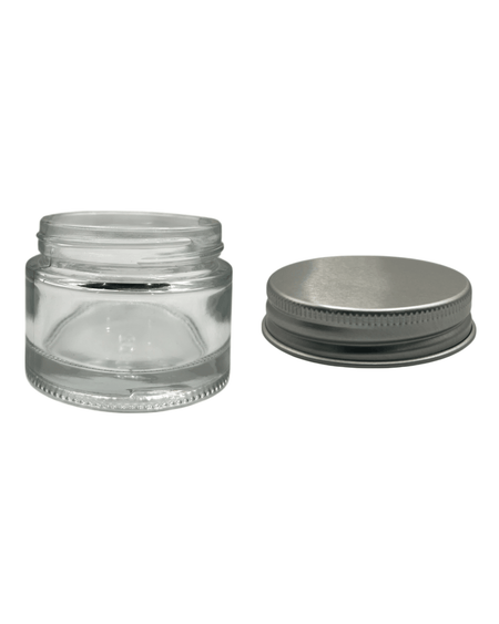 50ml Clear Glass Jar and Aluminium Silver cap