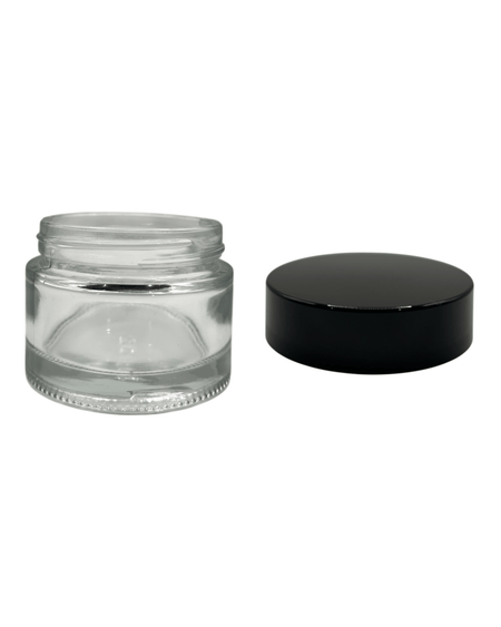 50ml Clear Glass Jar and Black ABS cap