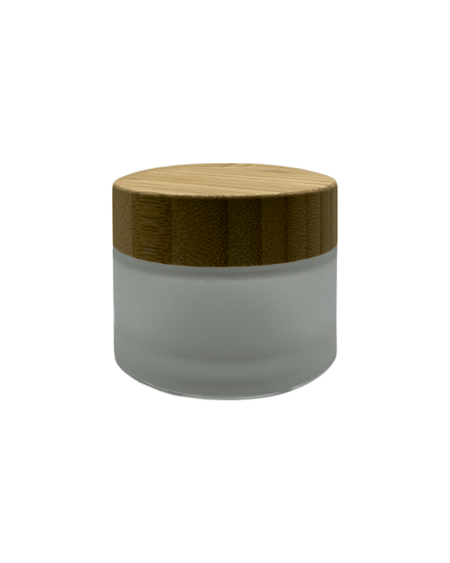 50ml Frosted Glass Jar with Bamboo Lid