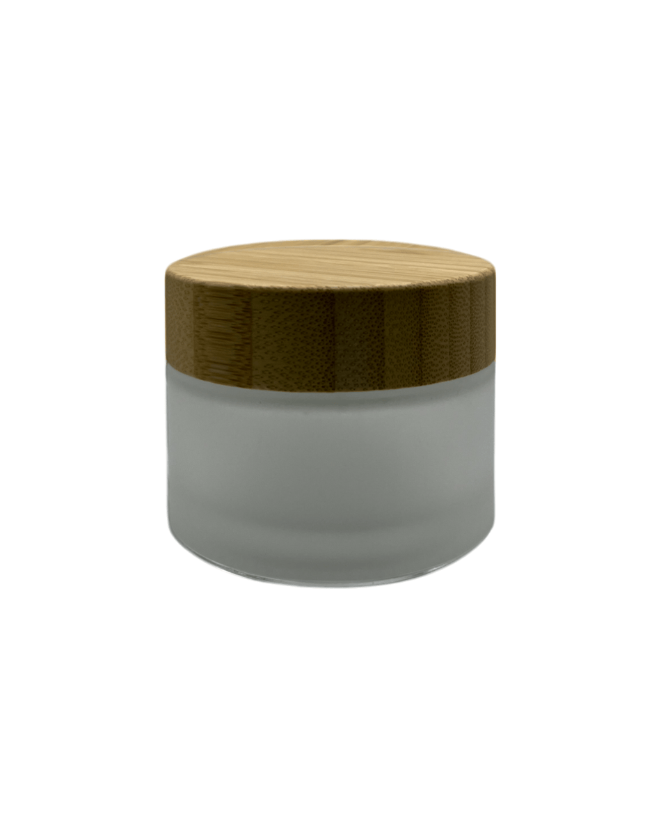 50ml Frosted Glass Jar with Bamboo Lid