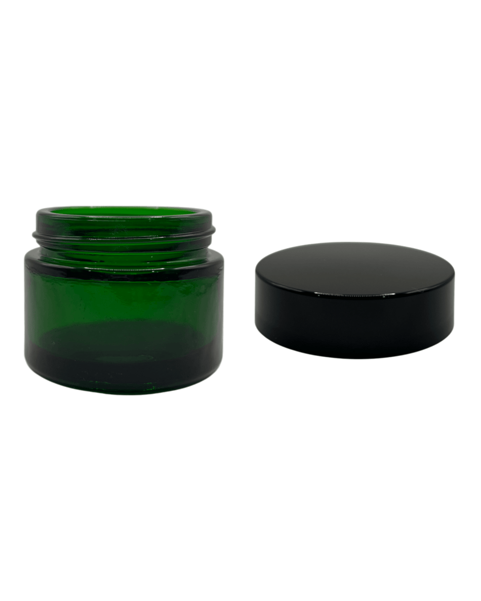 50ml Green Glass Jar and Black ABS cap