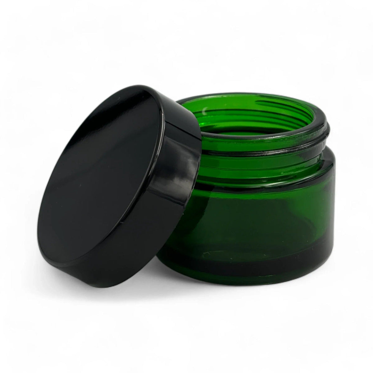 50ml Green Glass Jar with Black Lid