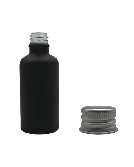 50ml Matte Black Glass Dropper Bottle & Aluminium Cap