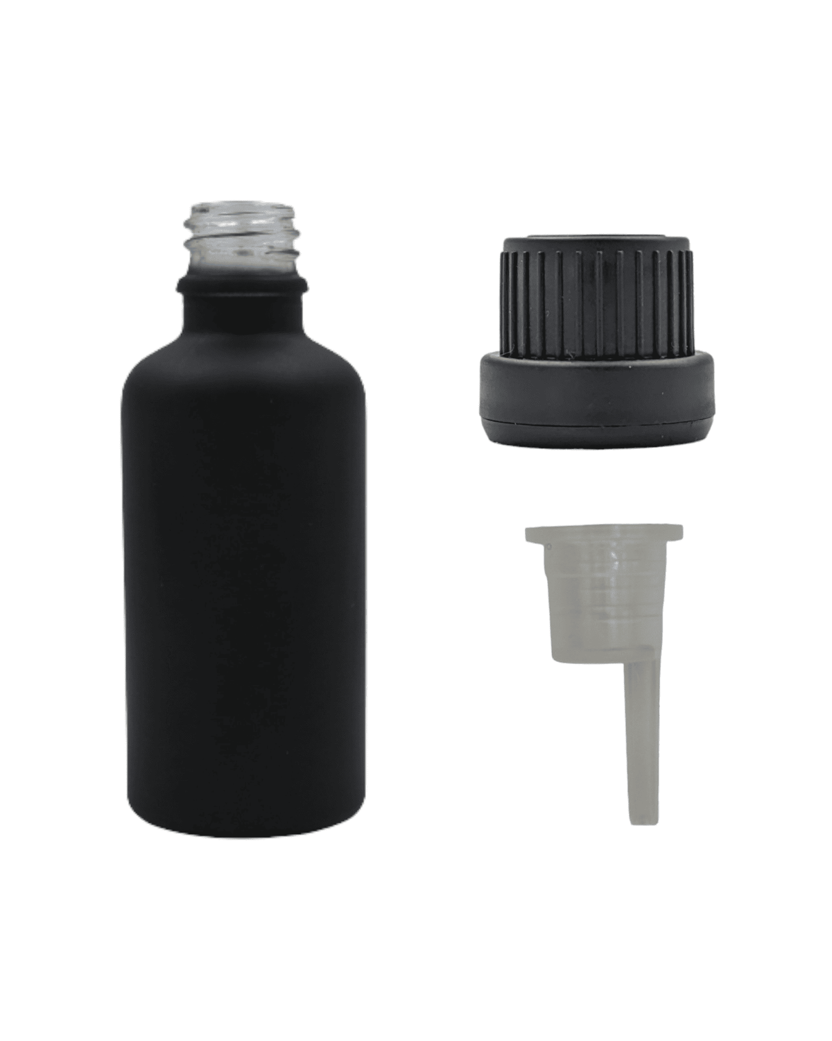 50ml Matte Black Glass Dropper Bottle & Dripper insert 0.6mm