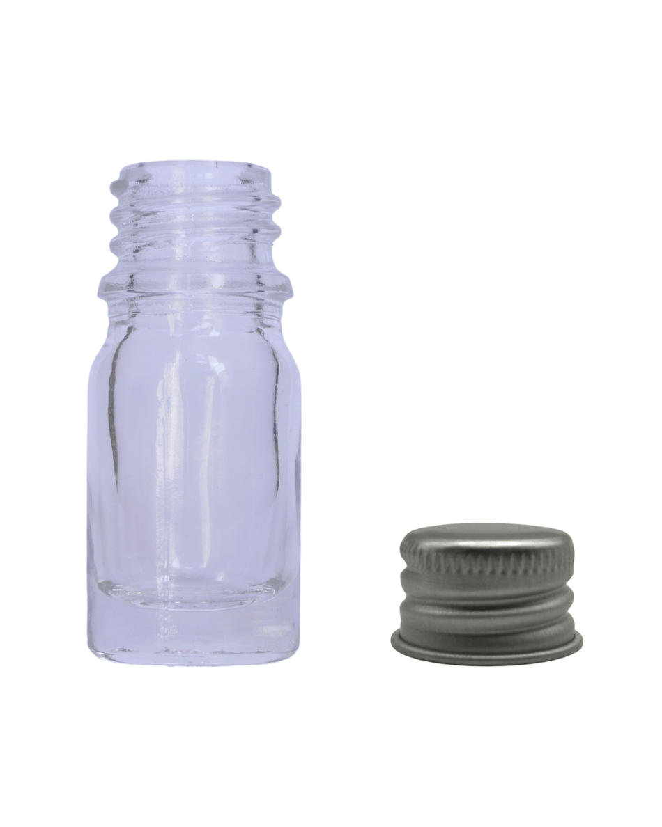 5ml Clear Glass Dropper Bottle & Aluminium Cap