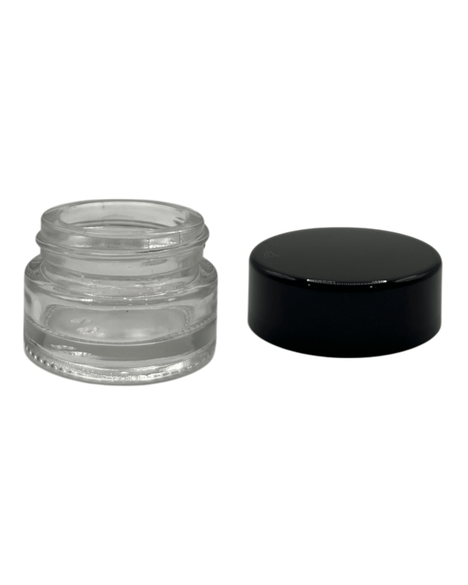 5ml Clear glass Jar and Black ABS Cap