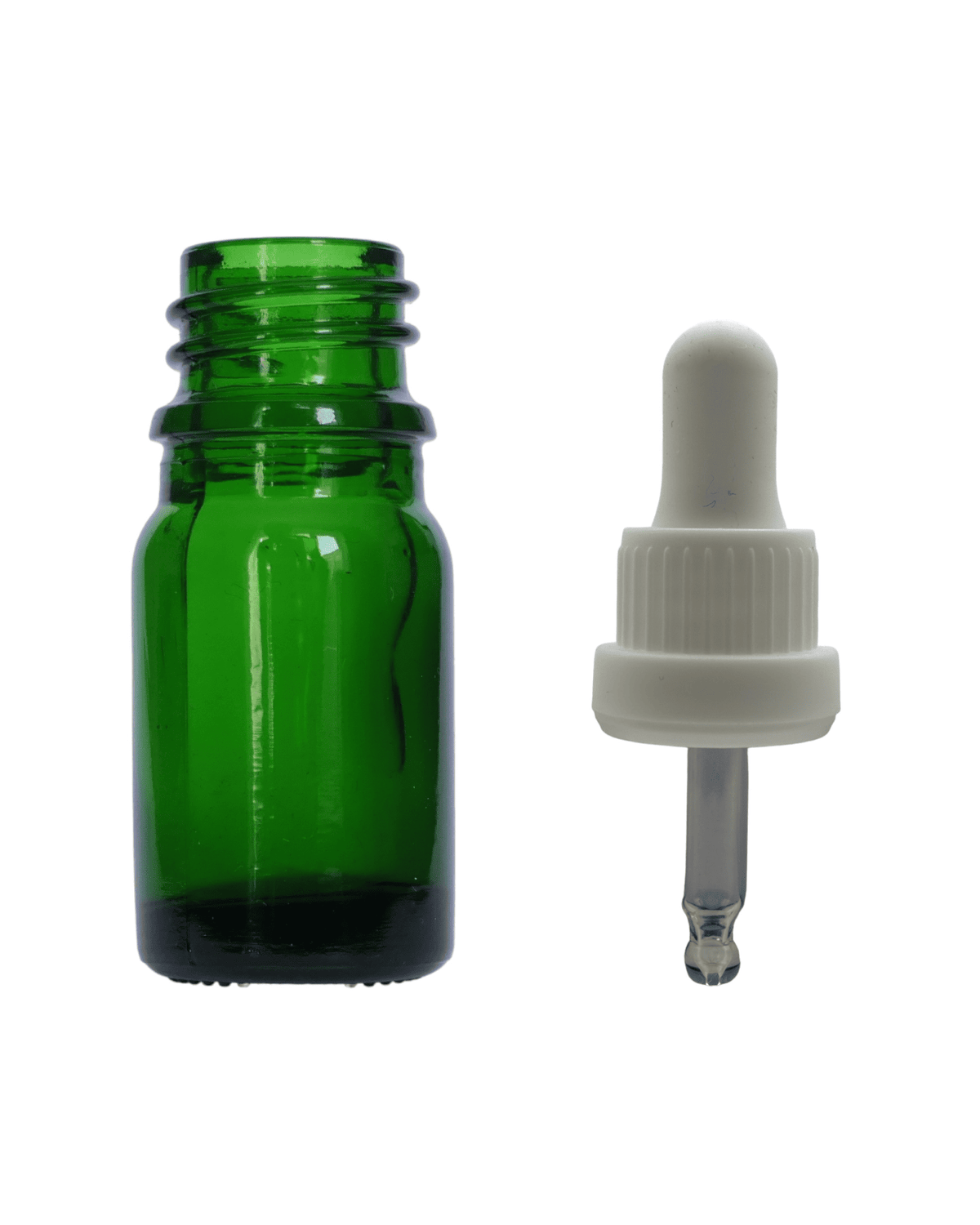 5ml Green Glass Dropper Bottle & White T/E Pipette