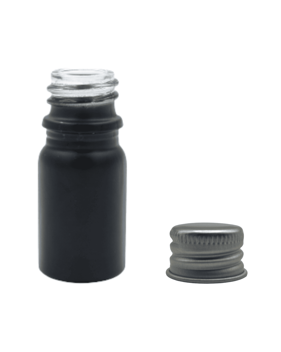 5ml Matte Black Glass Dropper Bottle & Aluminium Cap