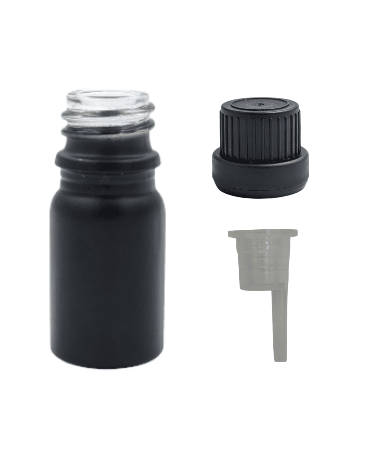 5ml Matte Black Glass Dropper Bottle & Dripper insert 0.6mm