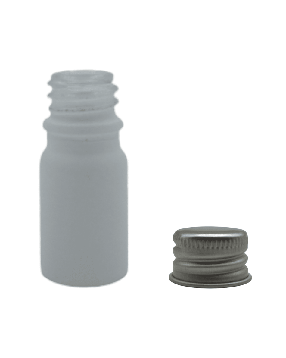 5ml Matte White Glass Dropper Bottle & Aluminium Cap